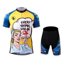 Load image into Gallery viewer, Thriller Rider Sports Bicycle Clothing Mens Cycling Jersey Short Sleeve and Shorts Kit(Everything Will Be OK)
