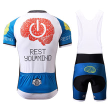 Load image into Gallery viewer, Thriller Rider Sports Bicycle Clothing Mens Cycling Jersey Short Sleeve and Bib Shorts Kit(Rest Your Mind)
