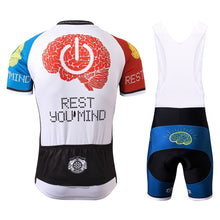 Load image into Gallery viewer, Thriller Rider Sports Bicycle Clothing Mens Cycling Jersey Short Sleeve and Bib Shorts Kit(Rest Your Mind)
