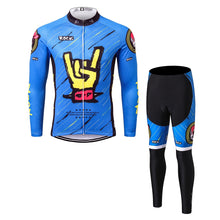 Load image into Gallery viewer, Thriller Rider Sports Bicycle Clothing Mens Cycling Jersey Long Sleeve and Trousers Kit(Rock)
