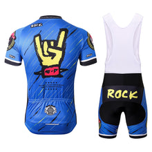 Load image into Gallery viewer, Thriller Rider Sports Bicycle Clothing Mens Cycling Jersey Short Sleeve and Bib Shorts Kit(Rock)
