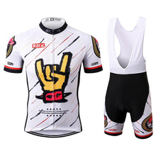 Load image into Gallery viewer, Thriller Rider Sports Bicycle Clothing Mens Cycling Jersey Short Sleeve and Bib Shorts Kit(Rock)
