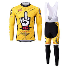 Load image into Gallery viewer, Thriller Rider Sports Bicycle Clothing Mens Cycling Jersey Long Sleeve and Bib Trousers Kit(Bastard)
