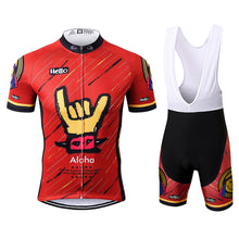 Load image into Gallery viewer, Thriller Rider Sports Bicycle Clothing Mens Cycling Jersey Short Sleeve and Bib Shorts Kit(Aloha)
