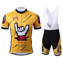 Load image into Gallery viewer, Thriller Rider Sports Bicycle Clothing Mens Cycling Jersey Short Sleeve and Bib Shorts Kit(Aloha)
