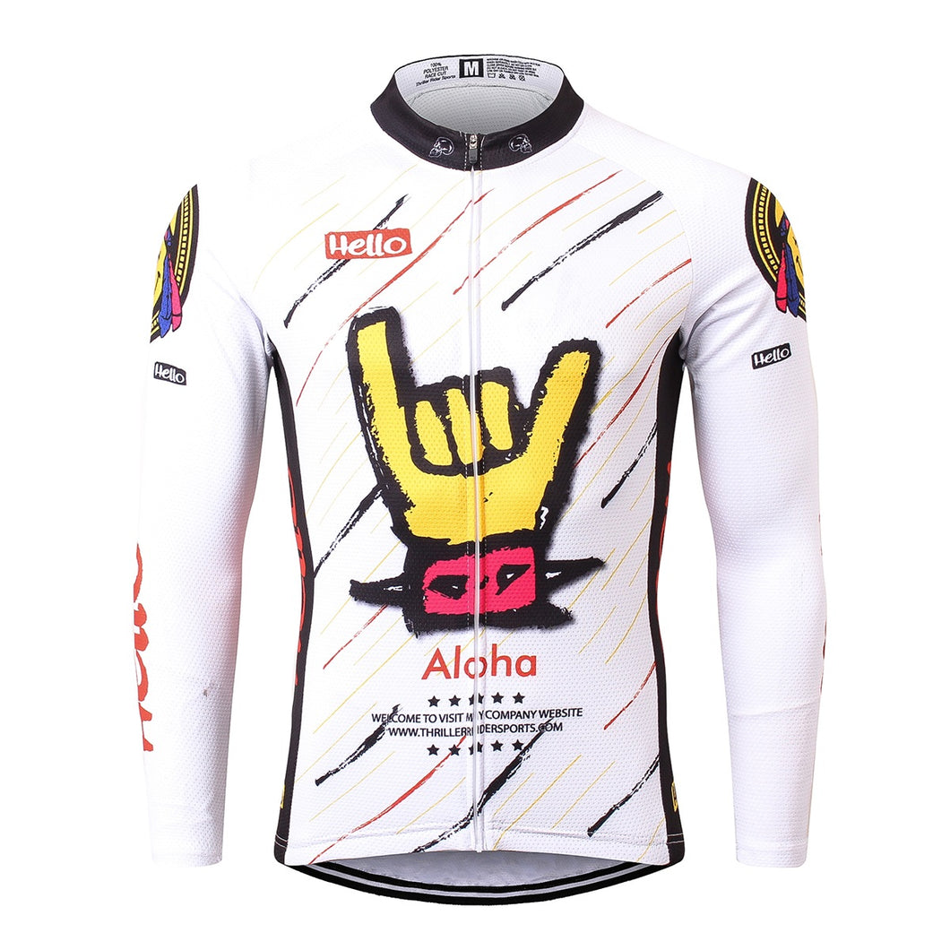 Thriller Rider Sports Bicycle Clothing Mens Cycling Jersey Long Sleeve(Aloha)