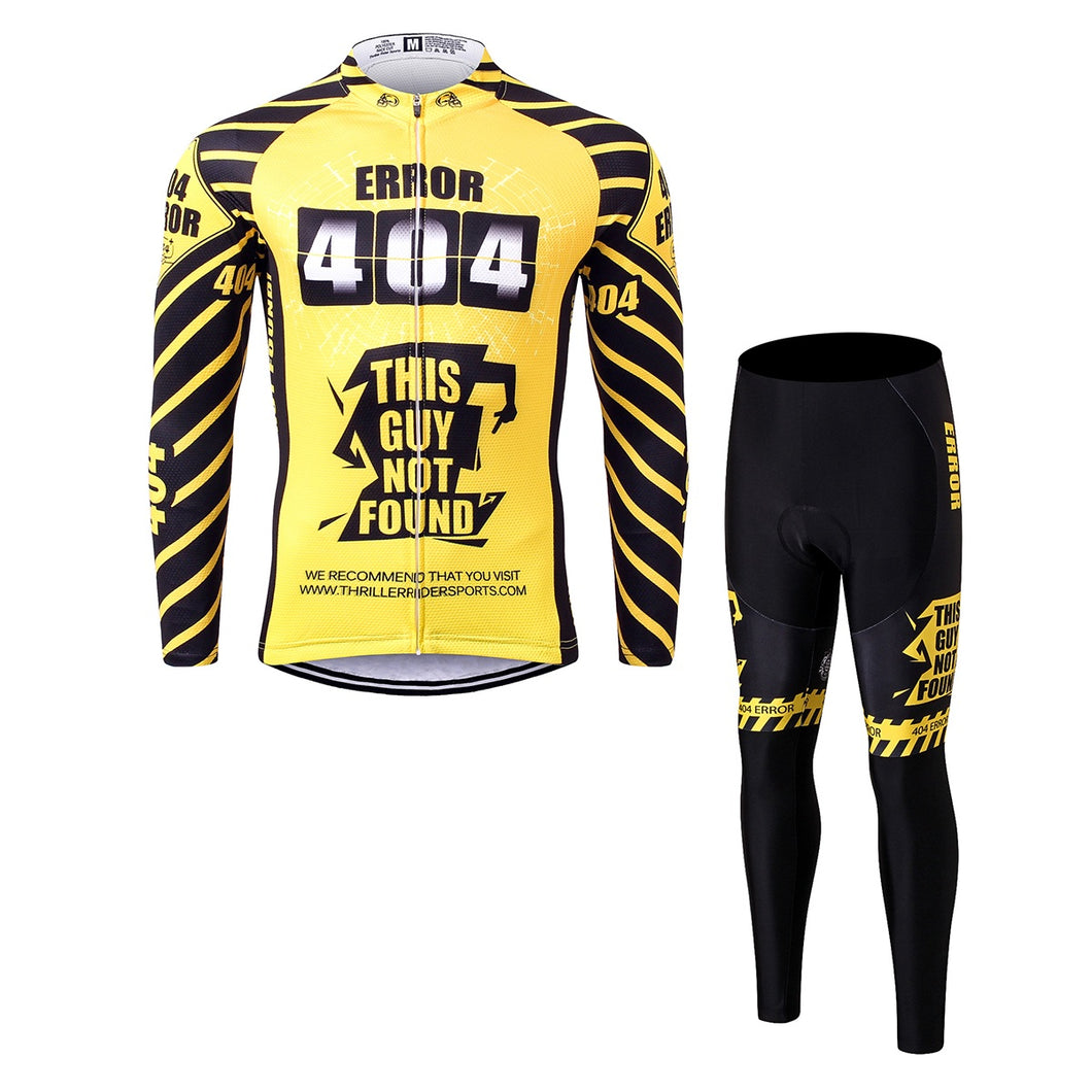 Thriller Rider Sports Bicycle Clothing Mens Cycling Jersey Long Sleeve and Trousers Kit(Error 404)