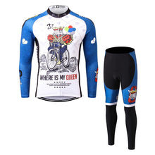 Load image into Gallery viewer, Thriller Rider Sports Bicycle Clothing Mens Cycling Jersey Long Sleeve and Trousers Kit(Where is My Queen)
