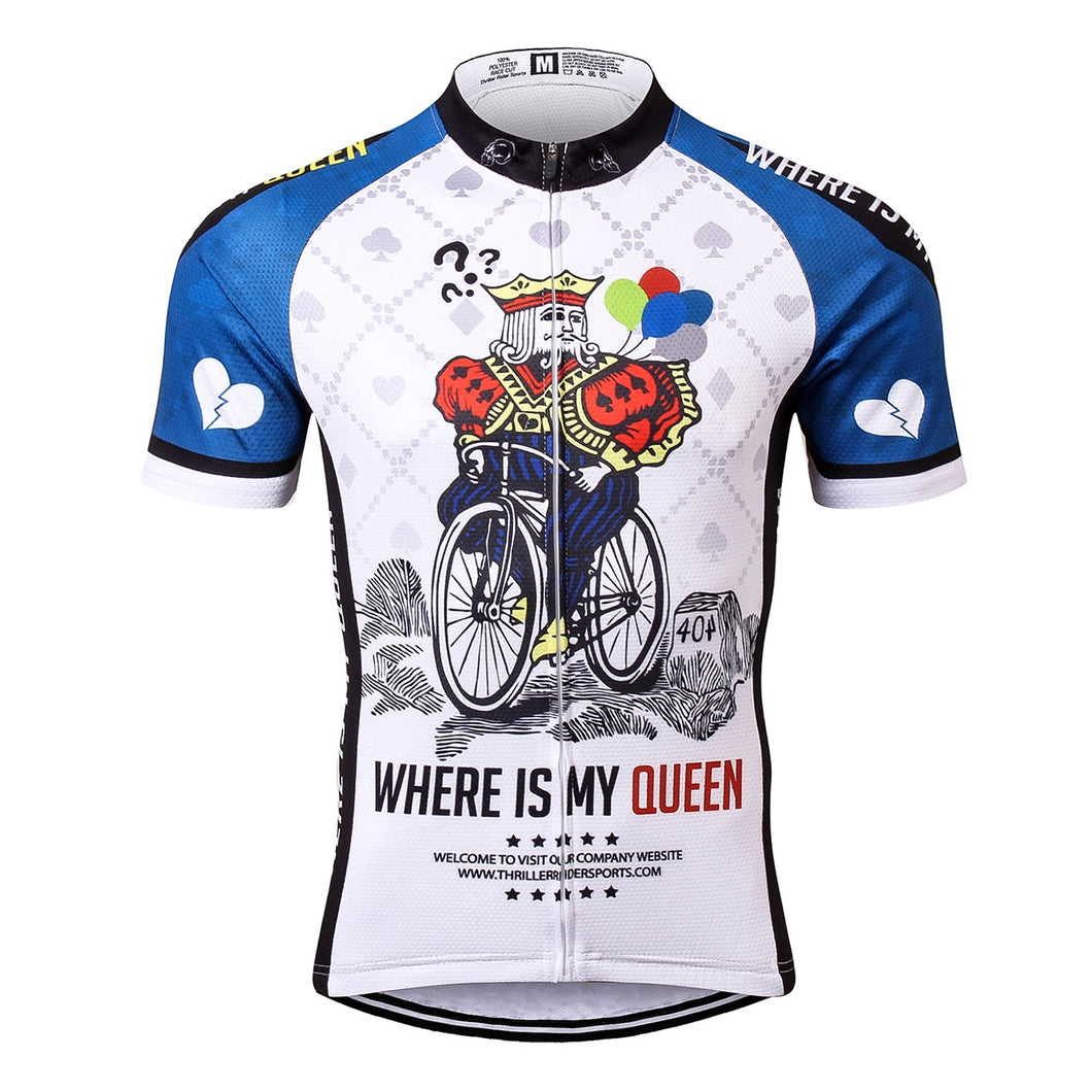 Thriller Rider Sports Bicycle Clothing Mens Cycling Jersey Short Sleeve(Where is My Queen)