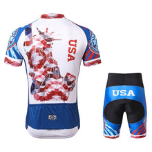 Load image into Gallery viewer, Thriller Rider Sports Bicycle Clothing Mens Cycling Jersey Short Sleeve and Shorts Kit(United States of America)
