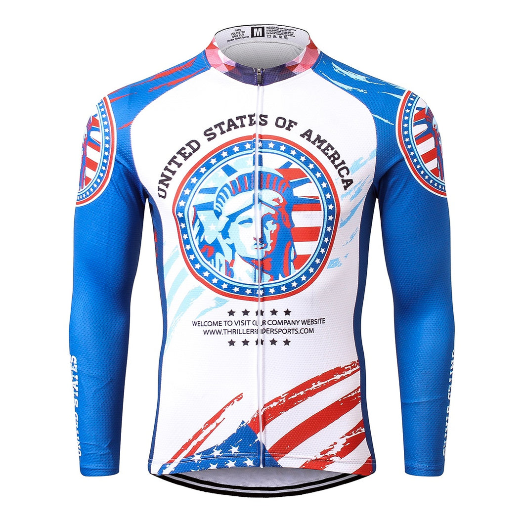 Thriller Rider Sports Bicycle Clothing Mens Cycling Jersey Long Sleeve(United States of America)