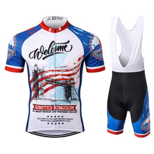 Load image into Gallery viewer, Thriller Rider Sports Bicycle Clothing Mens Cycling Jersey Short Sleeve and Bib Shorts Kit(United Kingdom)
