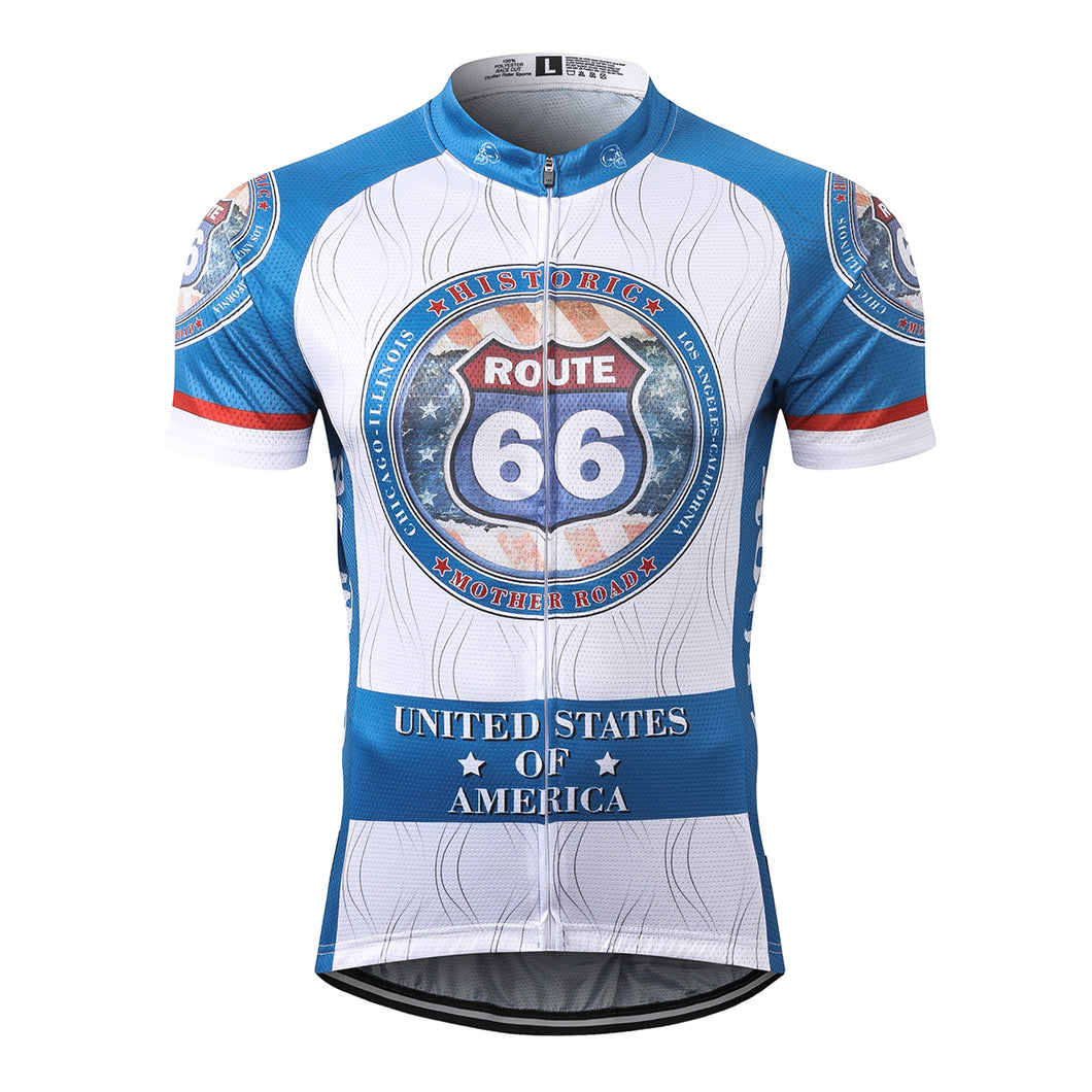 Thriller Rider Sports Bicycle Clothing Mens Cycling Jersey Short Sleeve(Route 66)