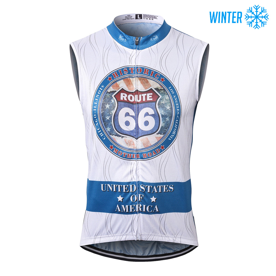 Thriller Rider Sports Bicycle Clothing Mens Cycling Vests Winter Sleeveless(Route 66)