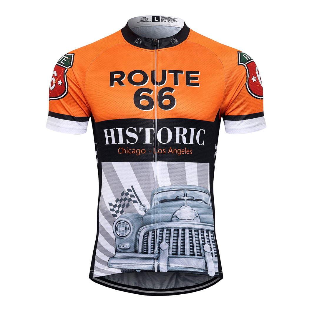 Thriller Rider Sports Bicycle Clothing Mens Cycling Jersey Short Sleeve(Route 66)