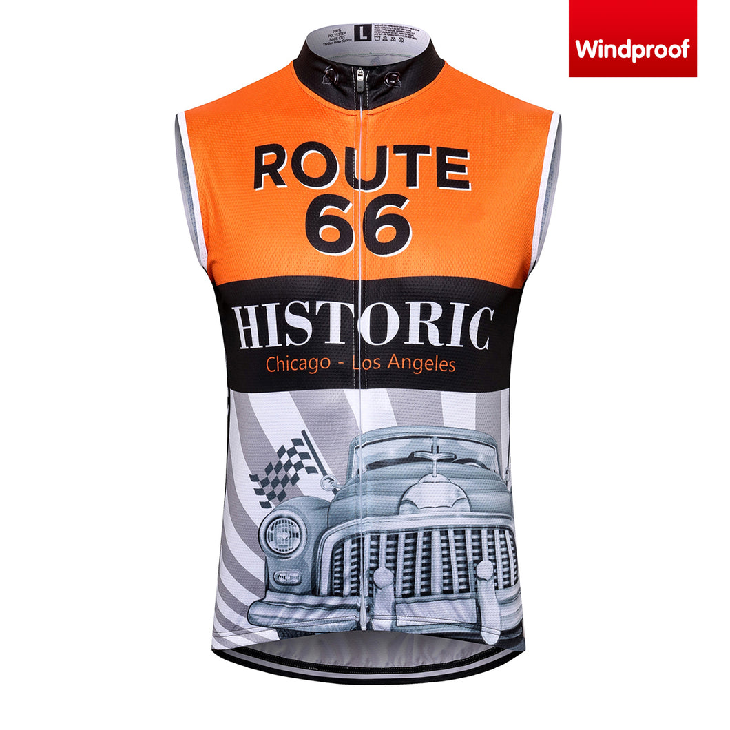 Thriller Rider Sports Bicycle Clothing Mens Cycling Vests Windproof Sleeveless(Route 66)