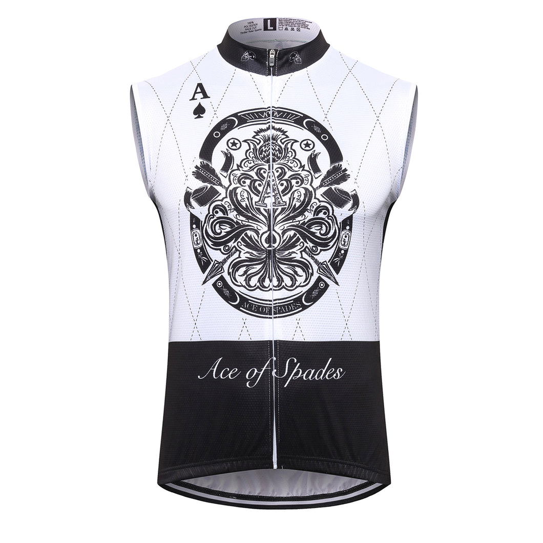 Thriller Rider Sports Bicycle Clothing Mens Cycling Vests Sleeveless(Ace of Spades)