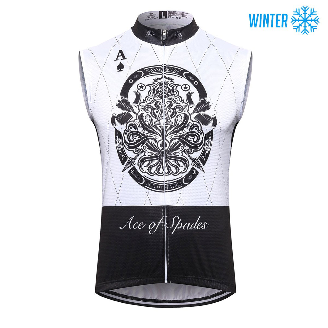 Thriller Rider Sports Bicycle Clothing Mens Cycling Vests Winter Sleeveless(Ace of Spades)