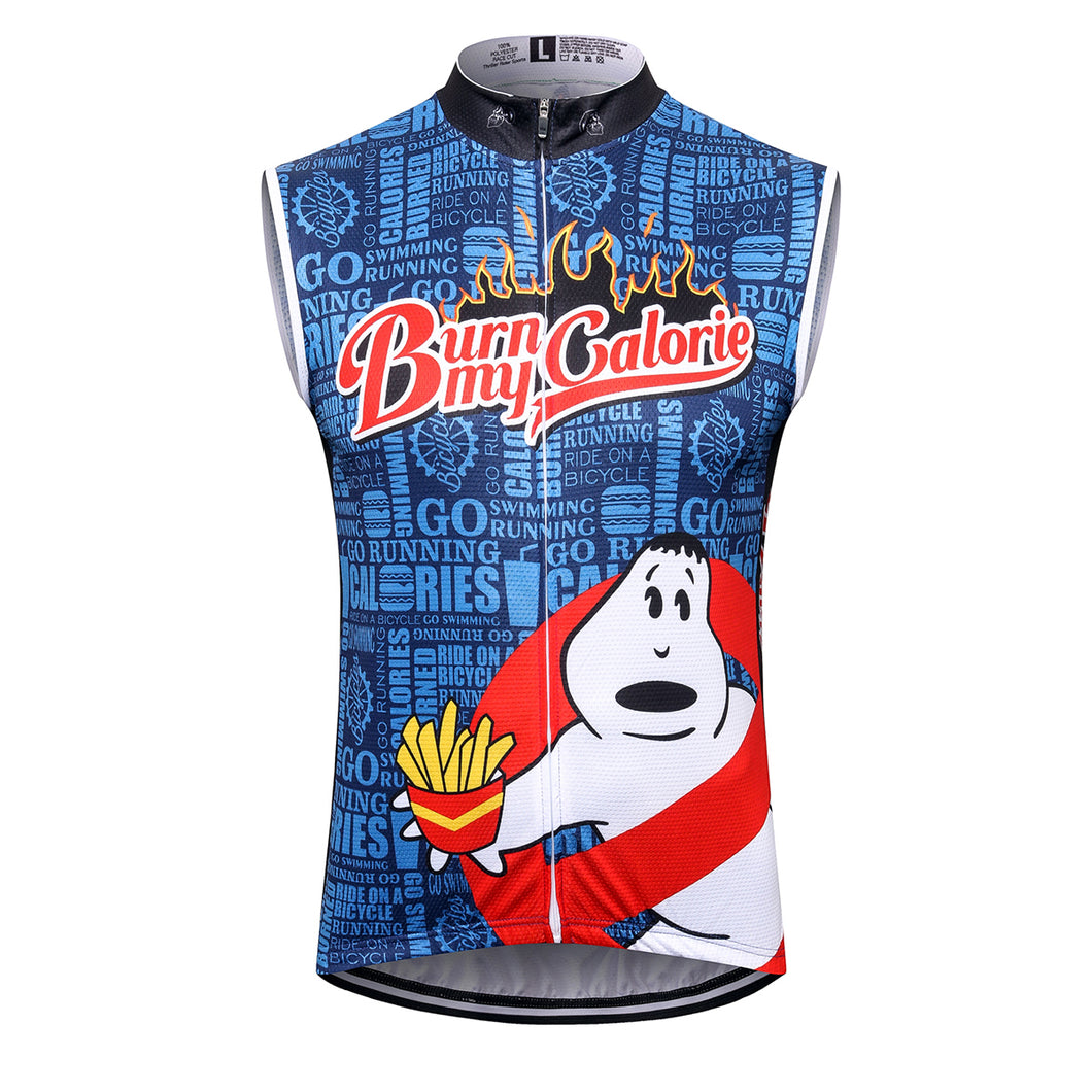 Thriller Rider Sports Bicycle Clothing Mens Cycling Vests Sleeveless(Burn My Calorie)