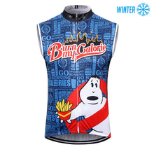 Load image into Gallery viewer, Thriller Rider Sports Bicycle Clothing Mens Cycling Vests Winter Sleeveless(Burn My Calorie)
