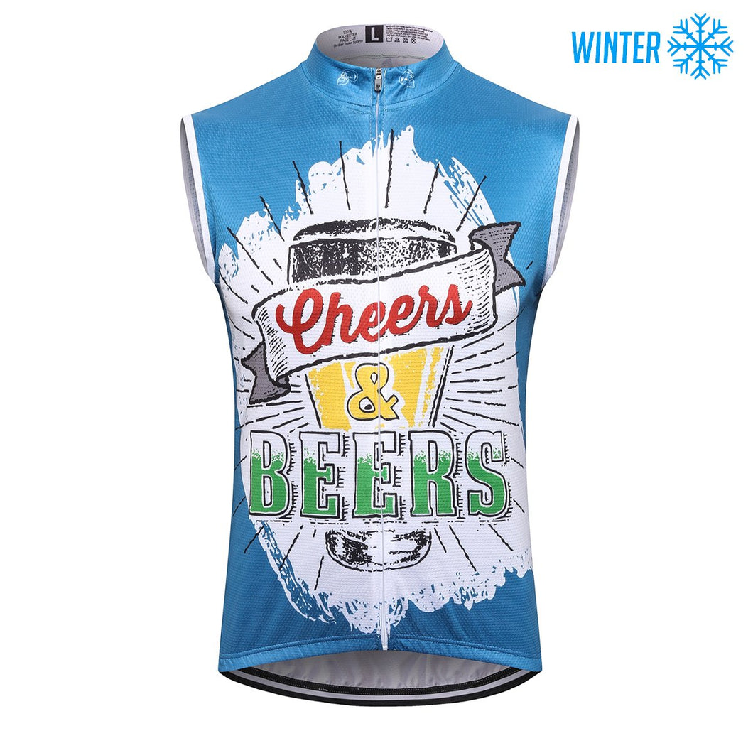 Thriller Rider Sports Bicycle Clothing Mens Cycling Vests Winter Sleeveless(Cheers & Beers)