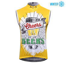 Load image into Gallery viewer, Thriller Rider Sports Bicycle Clothing Mens Cycling Vests Winter Sleeveless(Cheers &amp; Beers)
