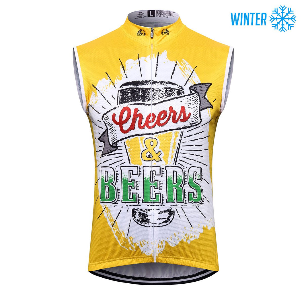 Thriller Rider Sports Bicycle Clothing Mens Cycling Vests Winter Sleeveless(Cheers & Beers)