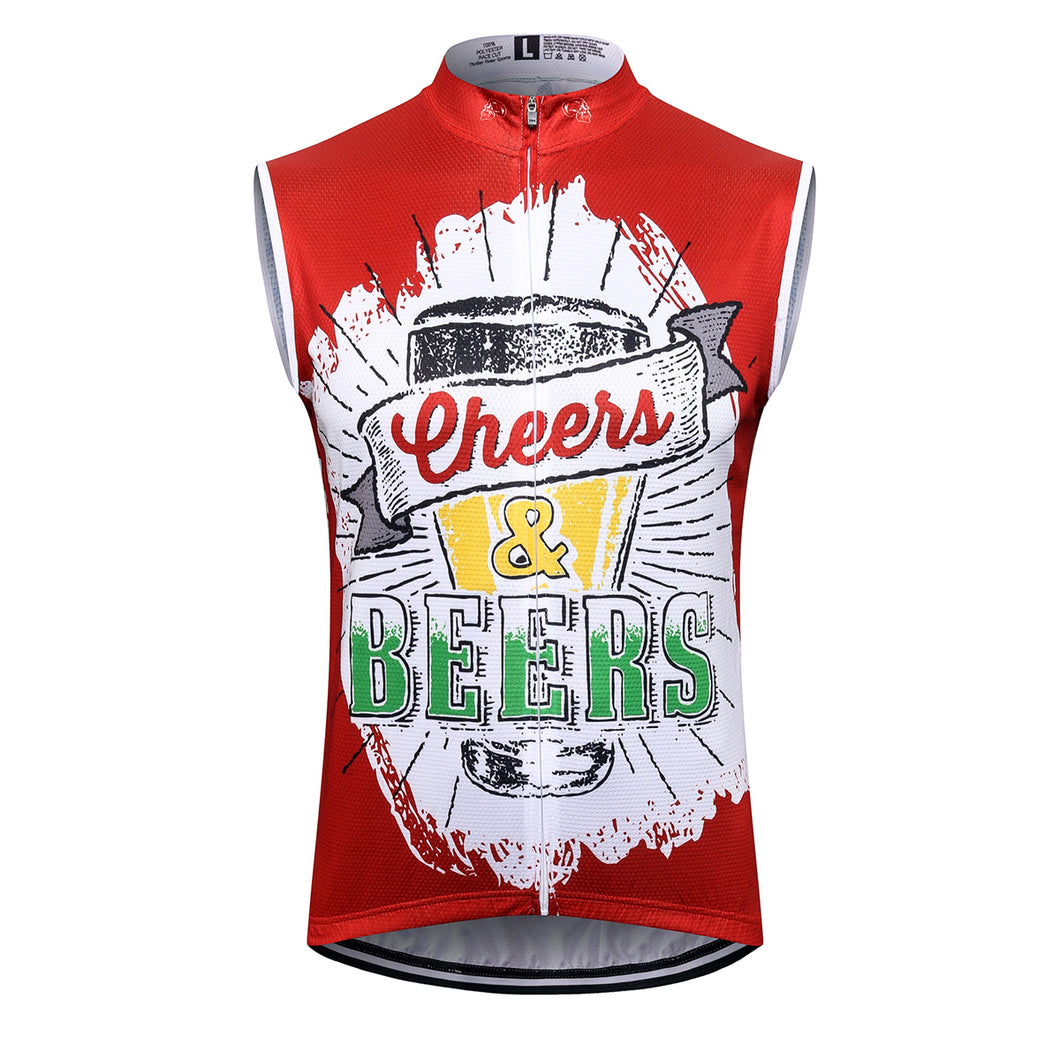 Thriller Rider Sports Bicycle Clothing Mens Cycling Vests Sleeveless(Cheers & Beers)