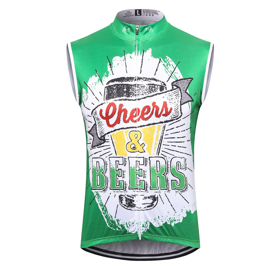 Thriller Rider Sports Bicycle Clothing Mens Cycling Vests Sleeveless(Cheers & Beers)