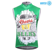 Load image into Gallery viewer, Thriller Rider Sports Bicycle Clothing Mens Cycling Vests Winter Sleeveless(Cheers &amp; Beers)
