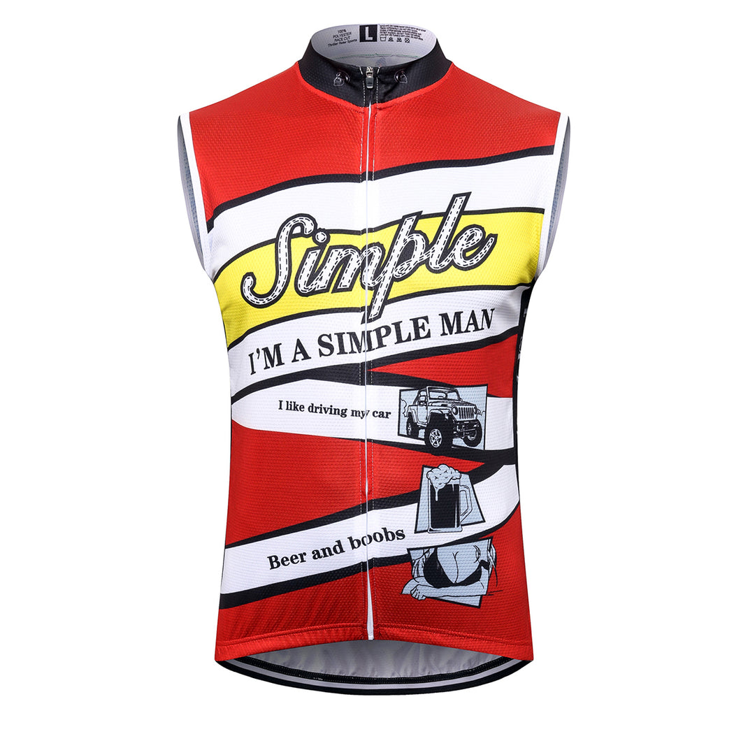 Thriller Rider Sports Bicycle Clothing Mens Cycling Vests Sleeveless(I'm Simple Man)