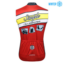 Load image into Gallery viewer, Thriller Rider Sports Bicycle Clothing Mens Cycling Vests Winter Sleeveless(I&#39;m Simple Man)
