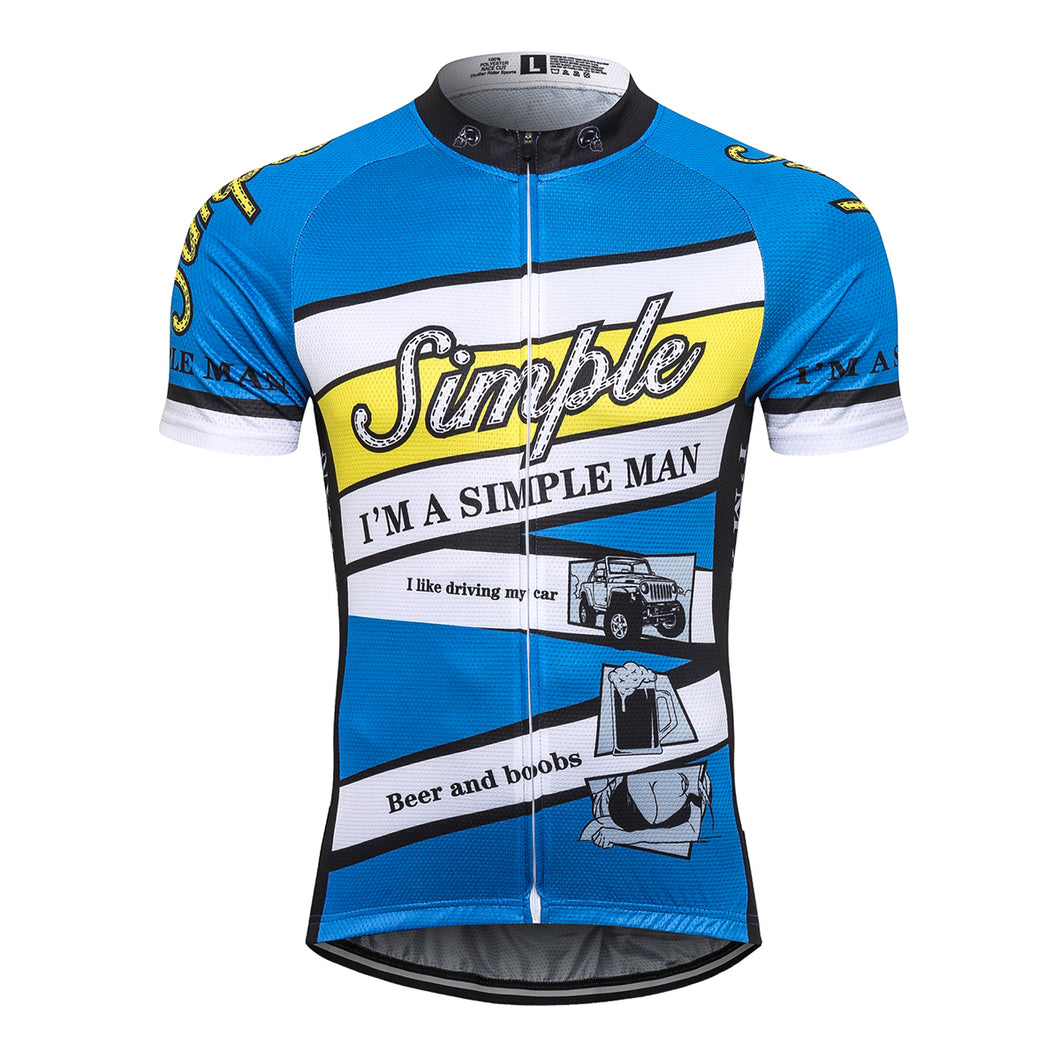 Thriller Rider Sports Bicycle Clothing Mens Cycling Jersey Short Sleeve(I'm Simple Man)