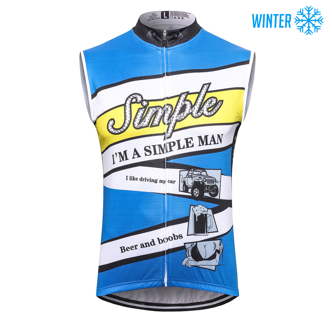 Thriller Rider Sports Bicycle Clothing Mens Cycling Vests Winter Sleeveless(I'm Simple Man)