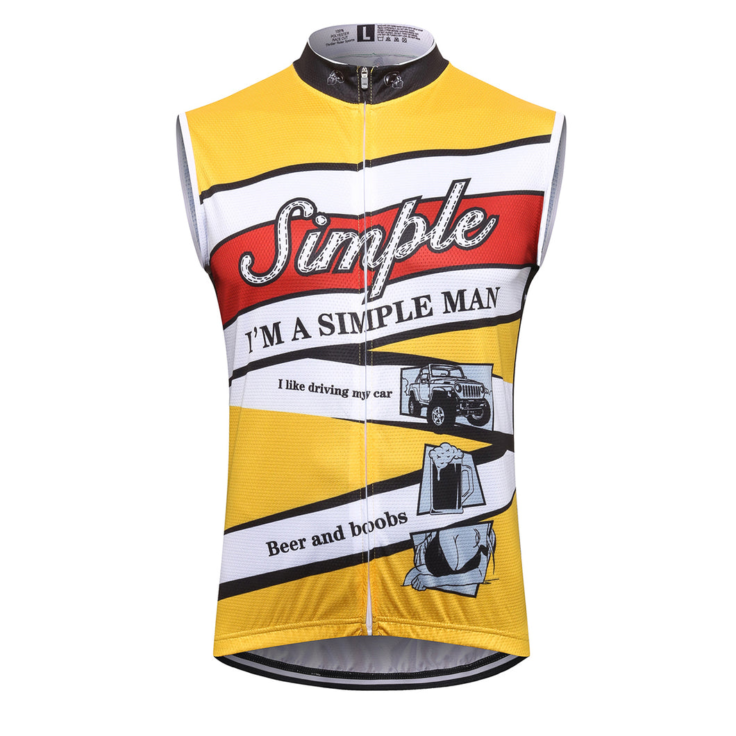 Thriller Rider Sports Bicycle Clothing Mens Cycling Vests Sleeveless(I'm Simple Man)