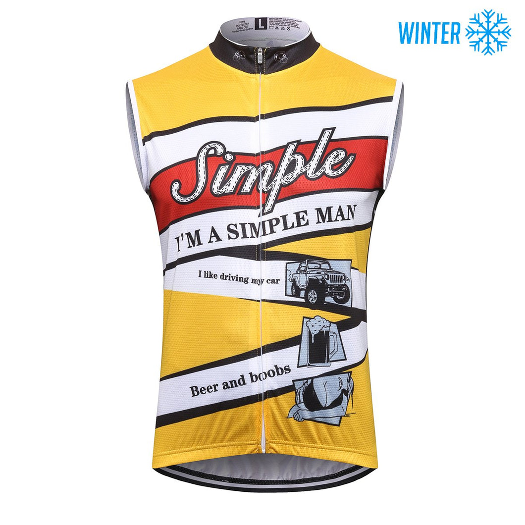 Thriller Rider Sports Bicycle Clothing Mens Cycling Vests Winter Sleeveless(I'm Simple Man)