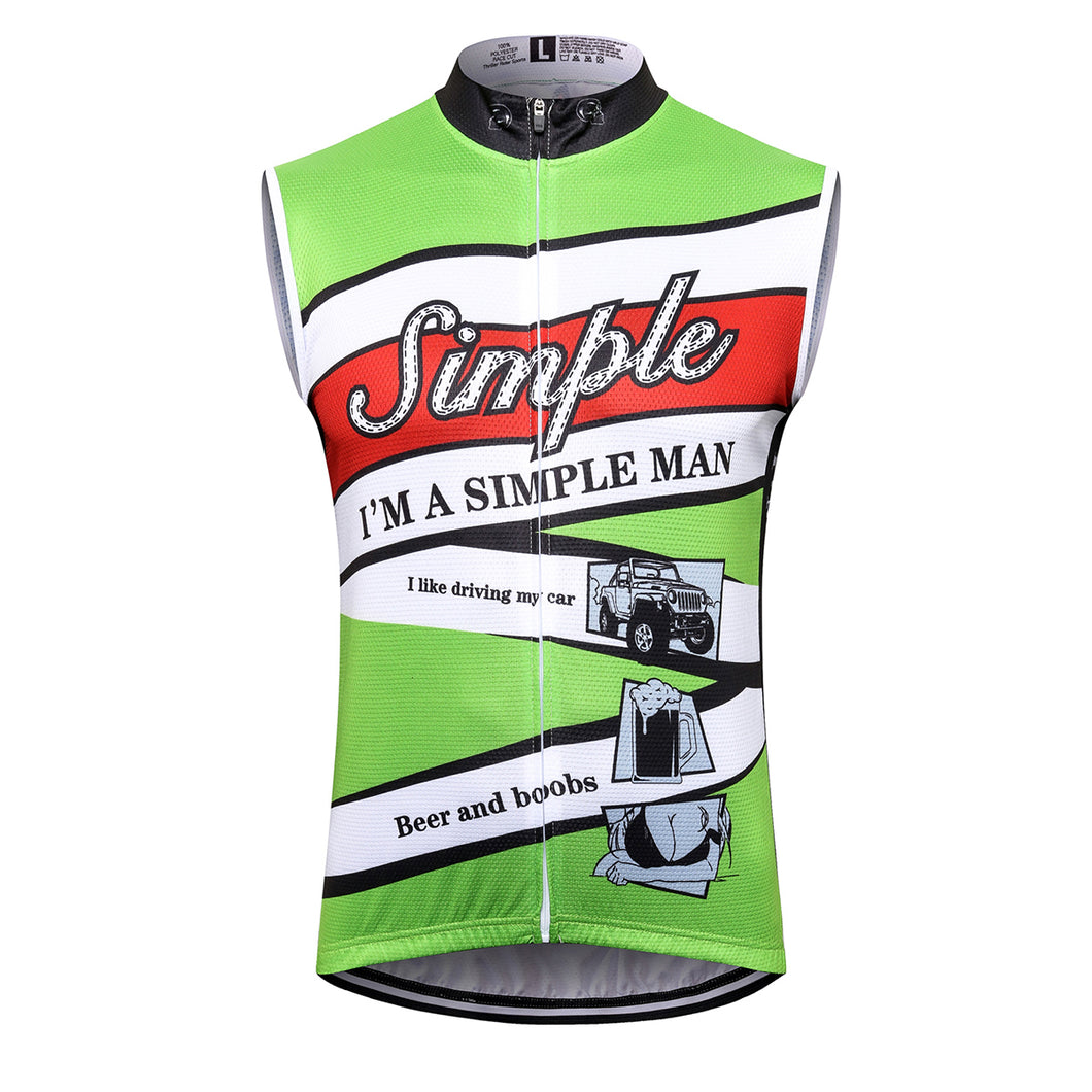 Thriller Rider Sports Bicycle Clothing Mens Cycling Vests Sleeveless(I'm Simple Man)