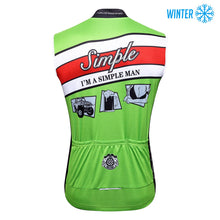 Load image into Gallery viewer, Thriller Rider Sports Bicycle Clothing Mens Cycling Vests Winter Sleeveless(I&#39;m Simple Man)
