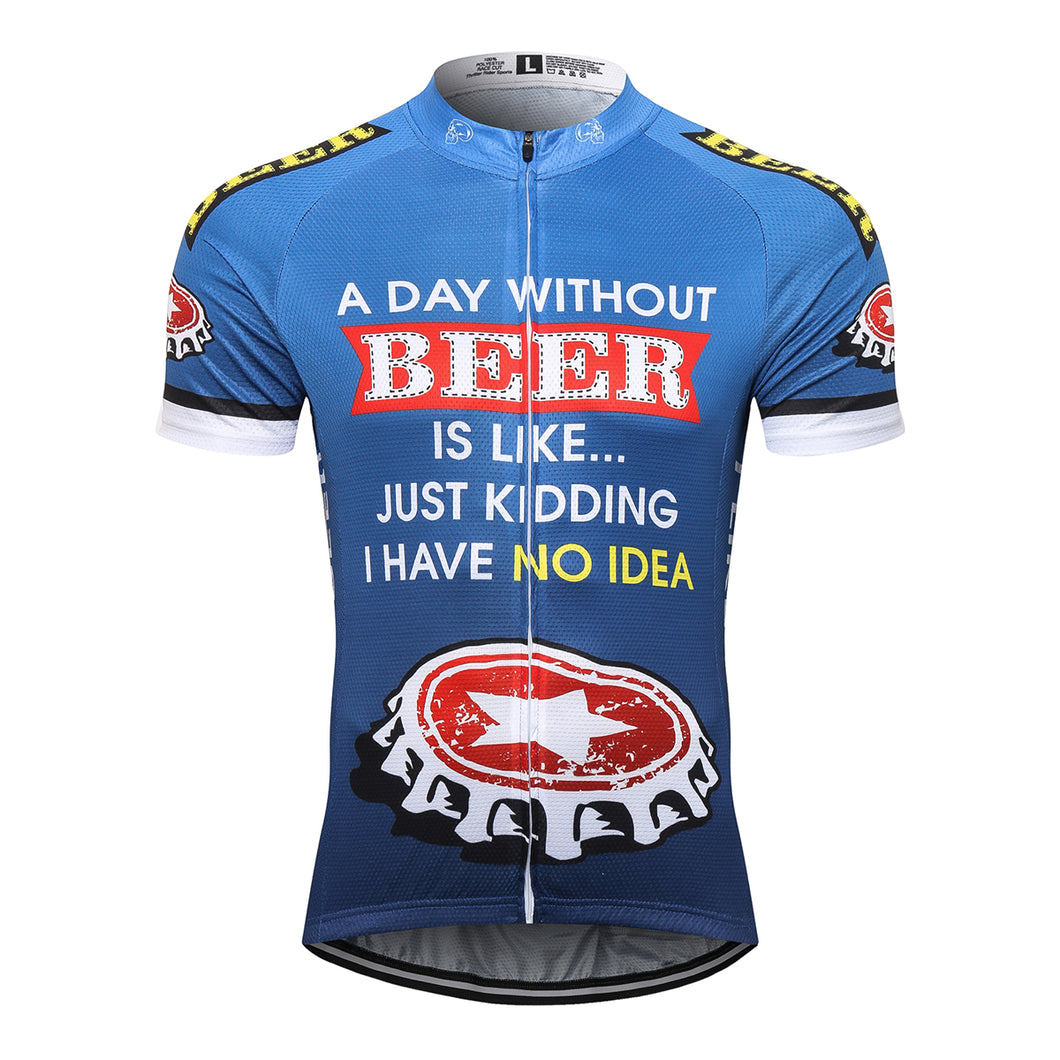 Thriller Rider Sports Bicycle Clothing Mens Cycling Jersey Short Sleeve(Beer Cap)