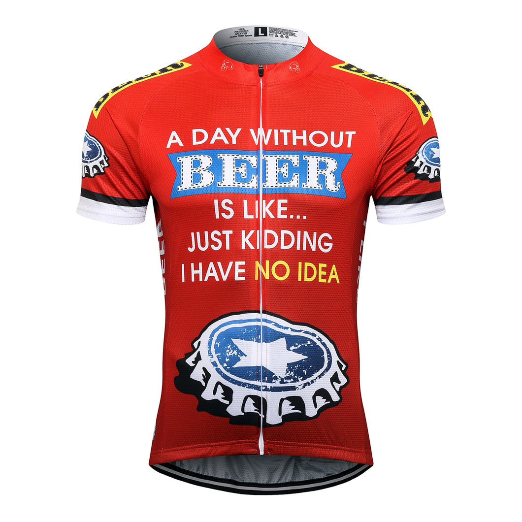 Thriller Rider Sports Bicycle Clothing Mens Cycling Jersey Short Sleeve(Beer Cap)