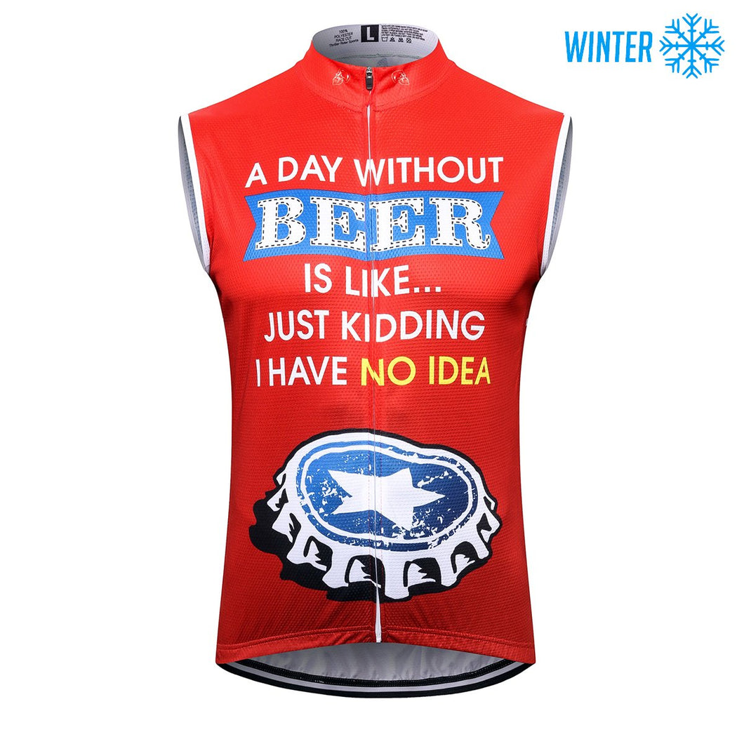 Thriller Rider Sports Bicycle Clothing Mens Cycling Vests Winter Sleeveless(Beer Cap)