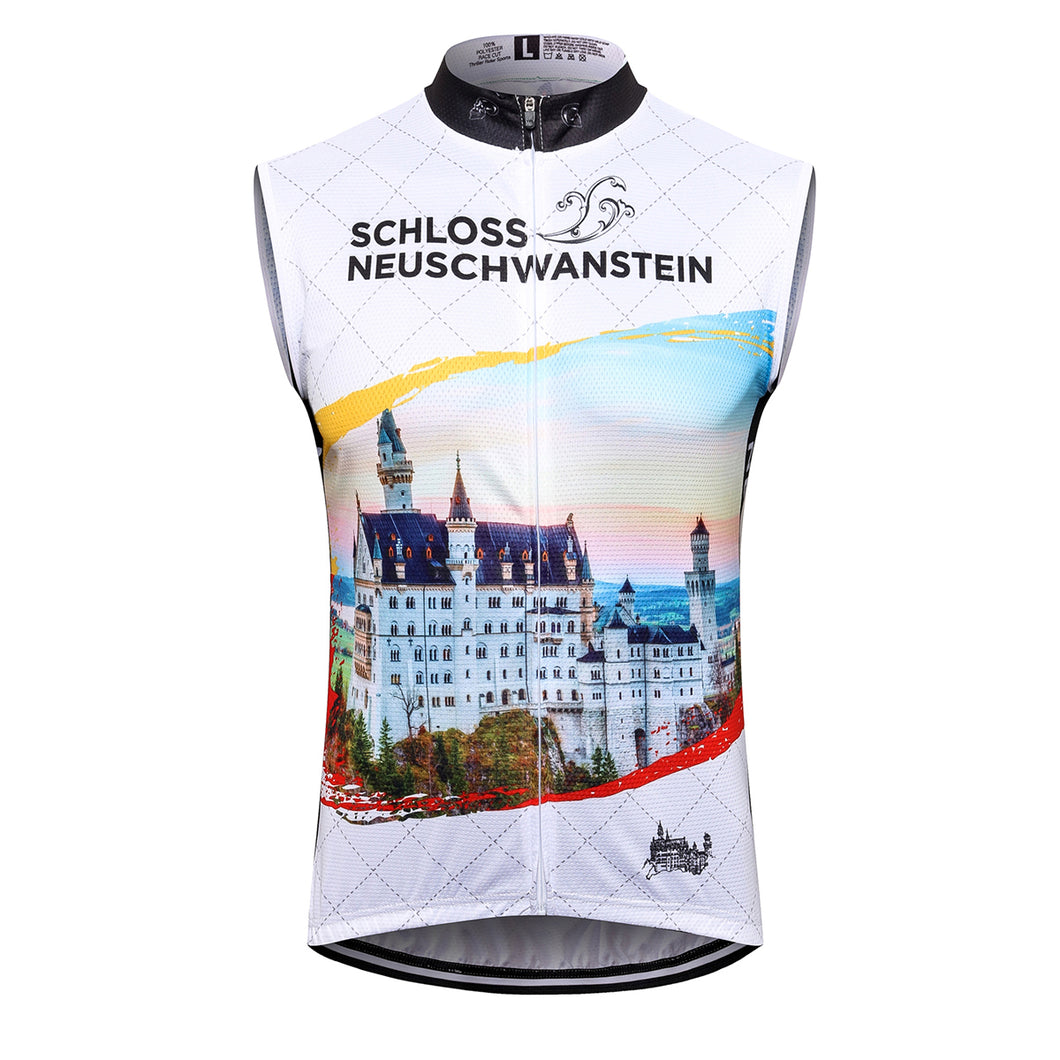 Thriller Rider Sports Bicycle Clothing Mens Cycling Vests Sleeveless(Schoss Neuschwanstein)