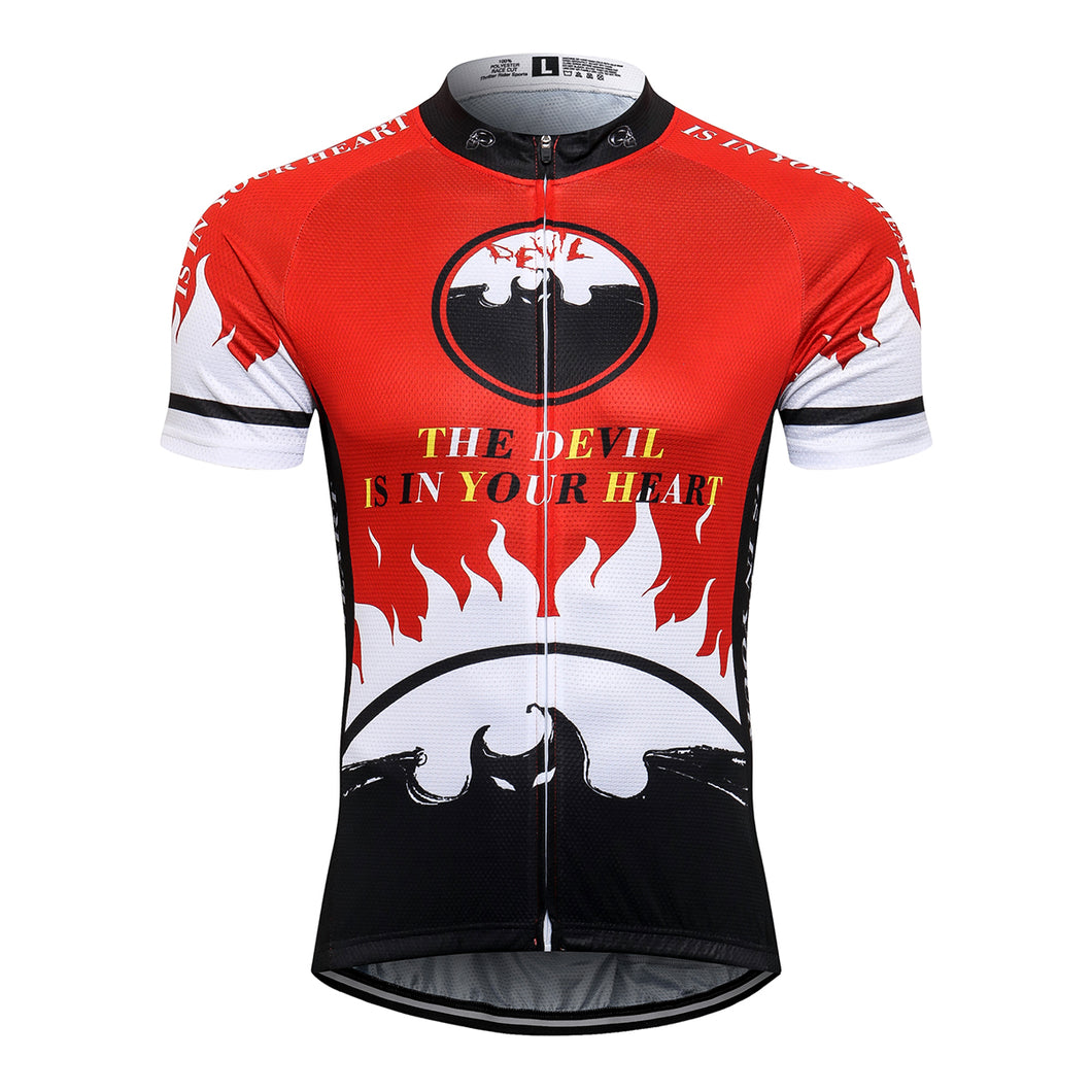 Thriller Rider Sports Bicycle Clothing Mens Cycling Jersey Short Sleeve(The Devil is in Your Heart)