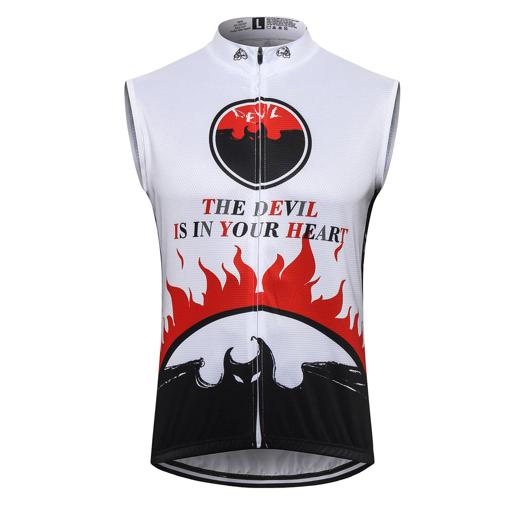 Thriller Rider Sports Bicycle Clothing Mens Cycling Vests Sleeveless(The Devil is in Your Heart)