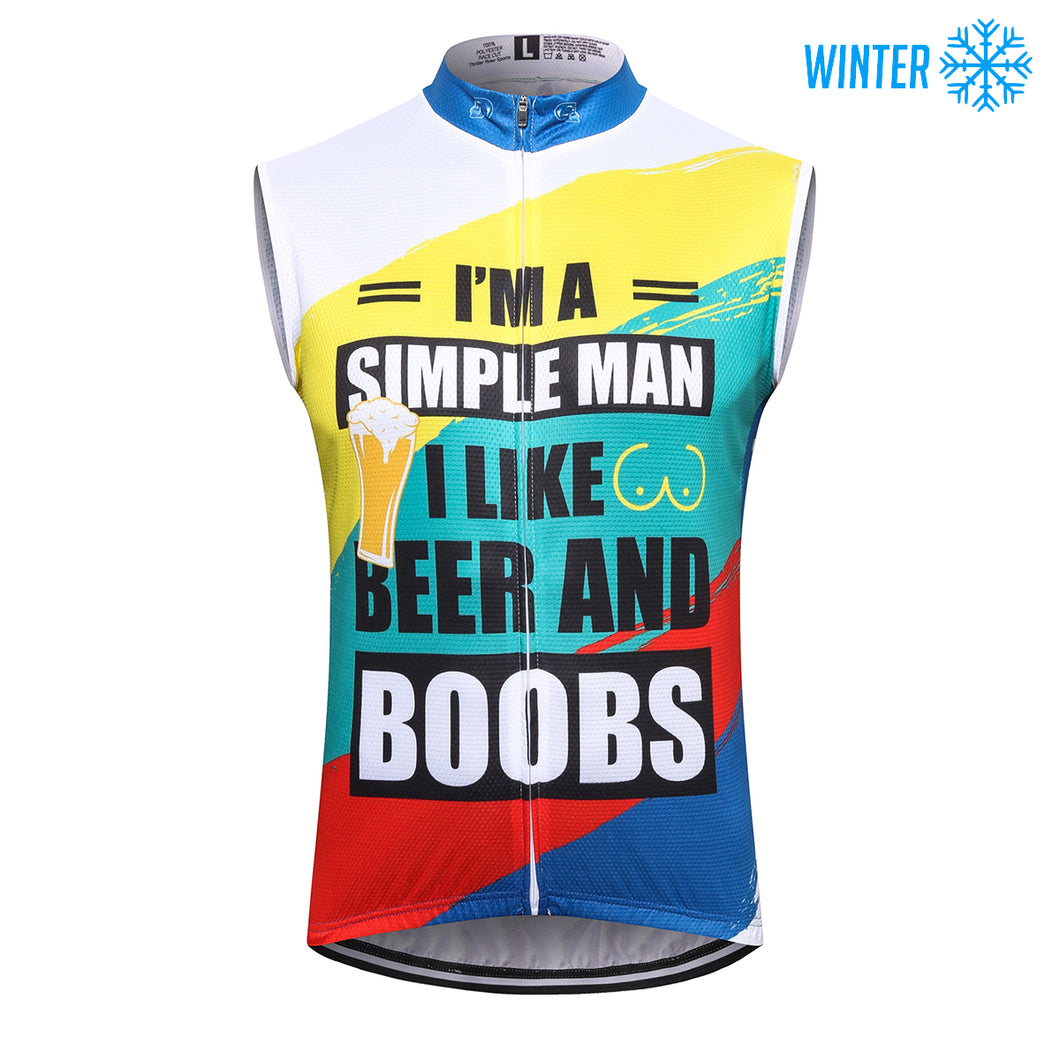 Thriller Rider Sports Bicycle Clothing Mens Cycling Vests Winter Sleeveless(I'm a Simple Man)