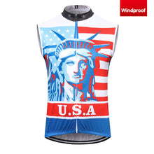 Load image into Gallery viewer, Thriller Rider Sports Bicycle Clothing Mens Cycling Vests Windproof Sleeveless(USA Flag)
