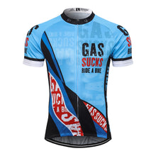 Load image into Gallery viewer, Thriller Rider Sports Bicycle Clothing Mens Cycling Jersey Short Sleeve(Gas Sucks Ride a Bike)
