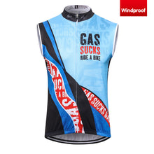 Load image into Gallery viewer, Thriller Rider Sports Bicycle Clothing Mens Cycling Vests Windproof Sleeveless(Gas Sucks Ride a Bike)
