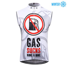 Load image into Gallery viewer, Thriller Rider Sports Bicycle Clothing Mens Cycling Vests Winter Sleeveless(Gas Sucks Ride a Bike)
