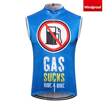 Load image into Gallery viewer, Thriller Rider Sports Bicycle Clothing Mens Cycling Vests Windproof Sleeveless(Gas Sucks Ride a Bike)
